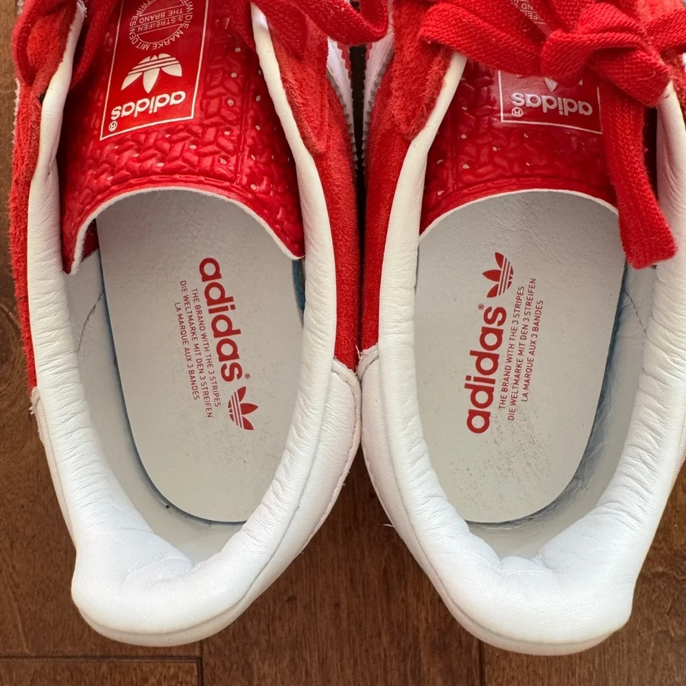 adidas Gazelle Scarlet Cloud White Sneakers | Women’s 6.5 / Men’s 5.5 | Like New - Picture 5 of 7